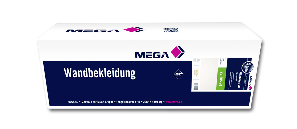 MEGA Glattvlies ZV 195 VG plus - 25,00/0,75m, Weiß